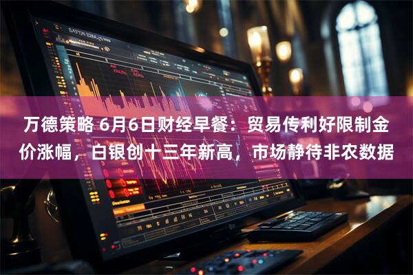 万德策略 6月6日财经早餐：贸易传利好限制金价涨幅，白银创十三年新高，市场静待非农数据